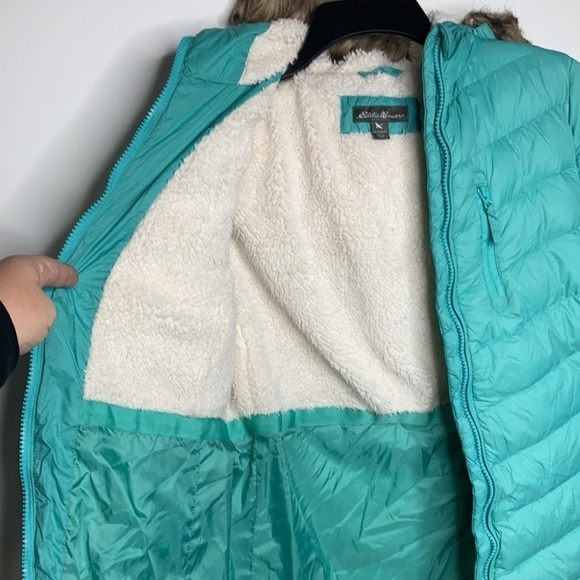 Eddie Bauer down filled puffer coat teal green size M (10/12) - Picture 7 of 10